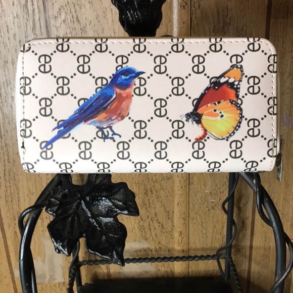 Butterfly and Bird Wristlet Wallet - Picture 1 of 14